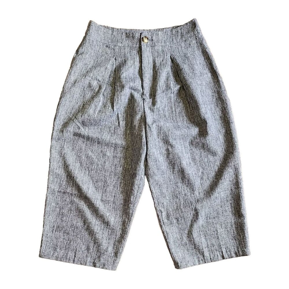 Shein Pants Womens Size M Medium Gray Grey Crop Cropped‎ Pleated Lightweight
